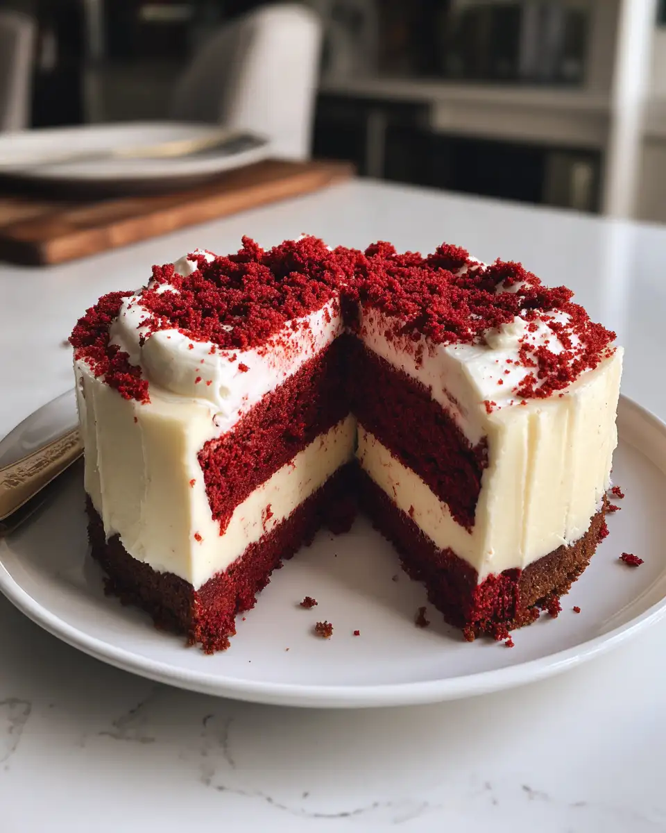 Indulge in Decadence: The Ultimate Red Velvet Cheesecake Cake Delight 5 Final dish - Indulge in Decadence: The Ultimate Red Velvet Cheesecake Cake Delight