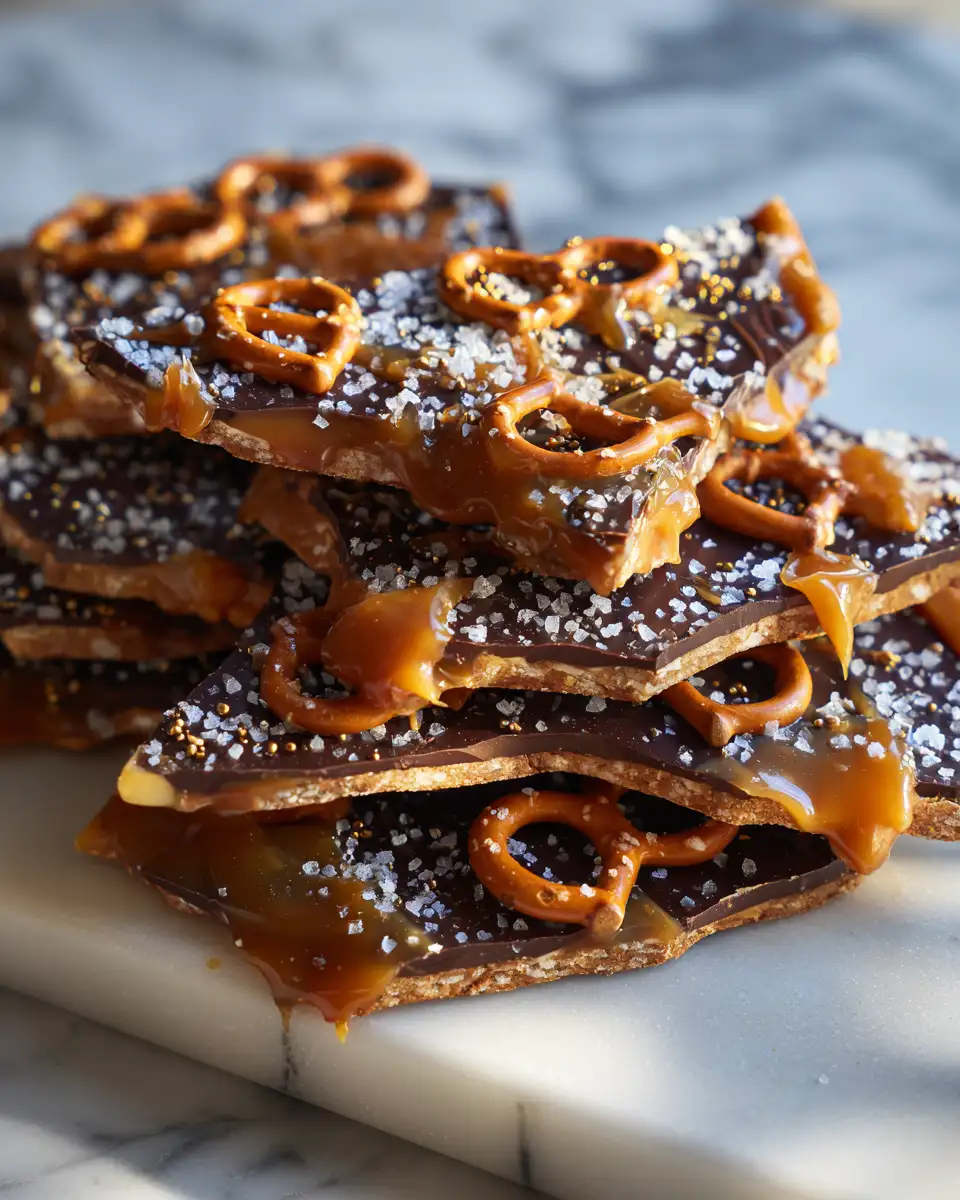 Final dish - Irresistibly Sweet and Salty: The Ultimate Salted Caramel Pretzel Bark Recipe