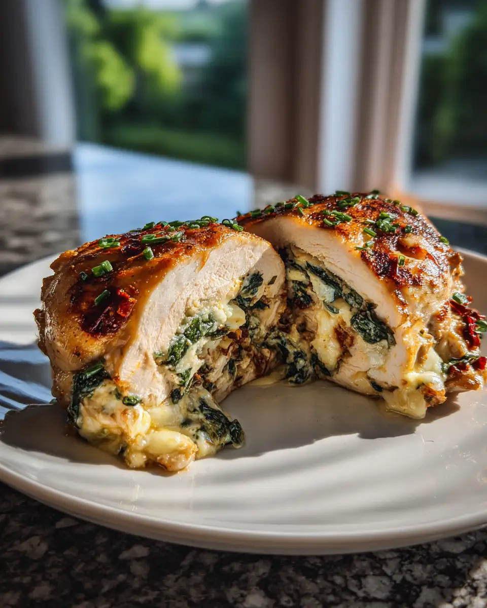 Irresistible Sundried Tomato Spinach and Cheese Stuffed Chicken Delight - Featured Image