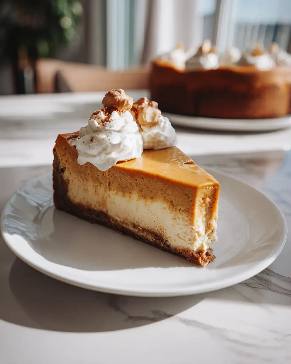 Indulge in a Slice of Heaven: Thanksgiving Pumpkin Cheesecake Delight 7 Final dish - Indulge in a Slice of Heaven: Thanksgiving Pumpkin Cheesecake Delight
