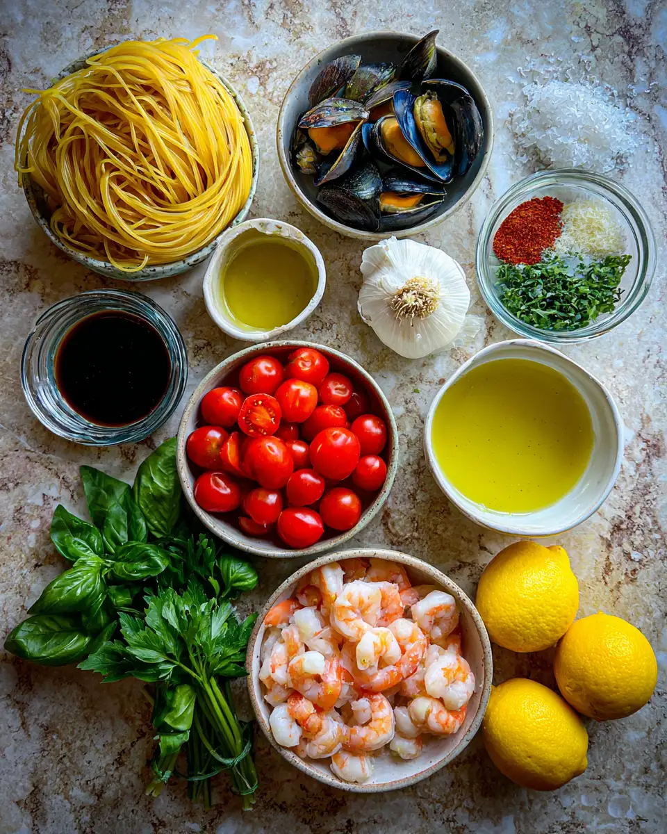 Ingredients for Dive into Flavor: Trader Joe's Seafood Blend Pasta Recipe Extravaganza
