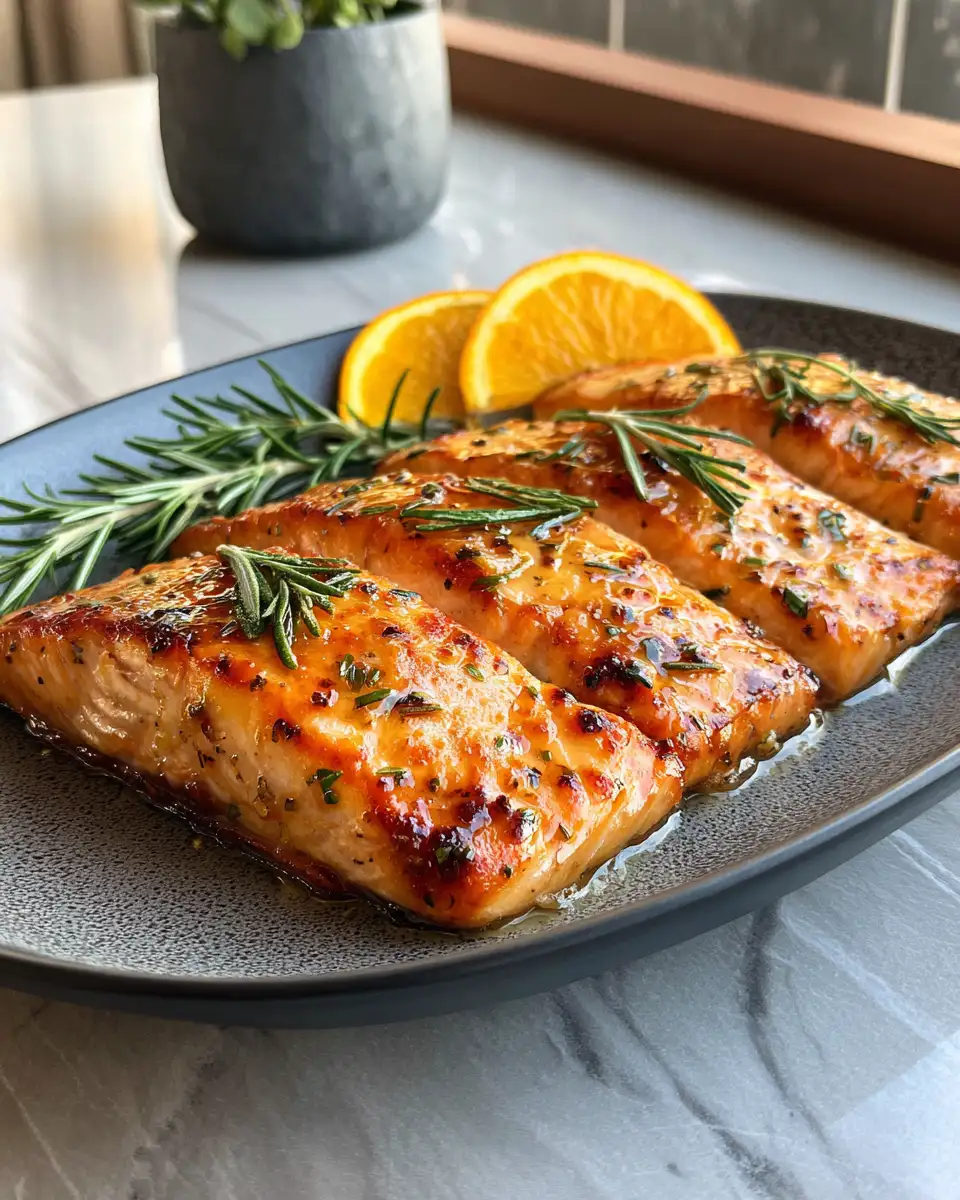 Savor the Symphony of Zesty Orange Rosemary Glazed Salmon - Featured Image