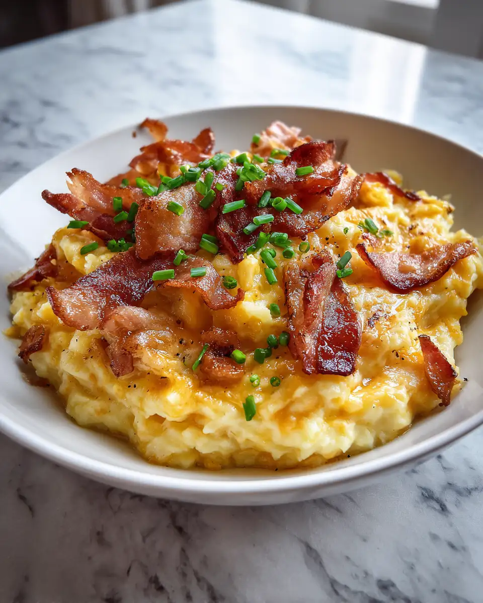 Final dish - Irresistible Bacon and Cheddar Mashed Potatoes Recipe You Need to Try