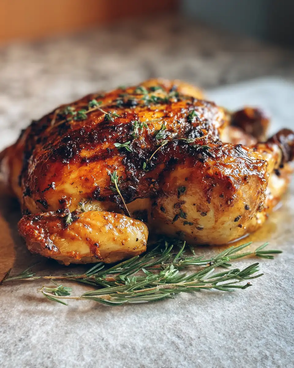 Final dish - Irresistible Brown Sugar Roast Chicken Recipe for Sweet and Savory Perfection
