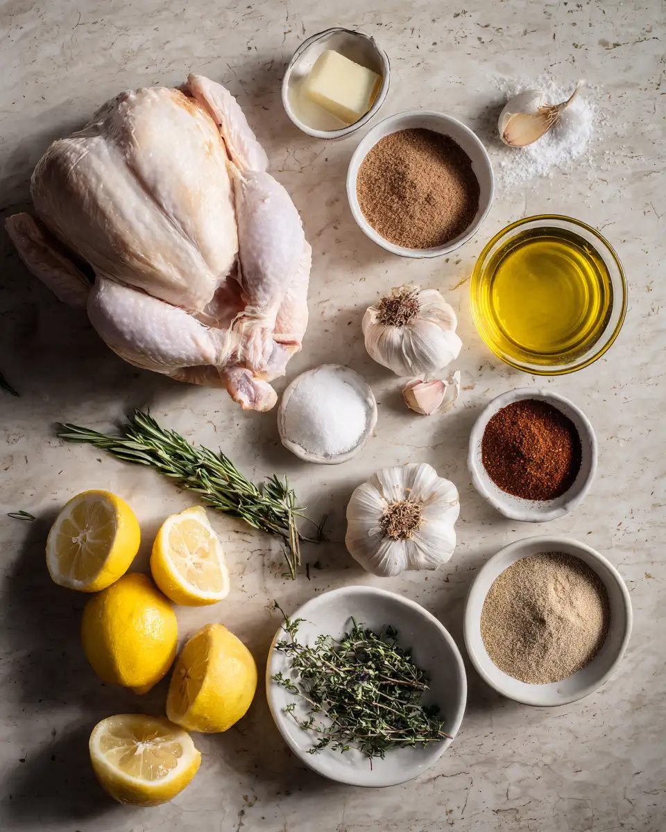 Ingredients for Irresistible Brown Sugar Roast Chicken Recipe for Sweet and Savory Perfection