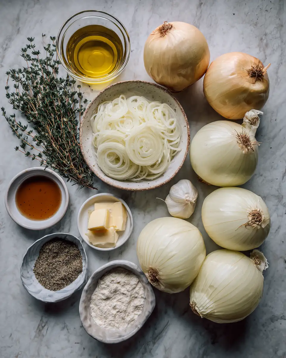 Ingredients for The Ultimate Guide to Irresistible Caramelized Onion Gravy
