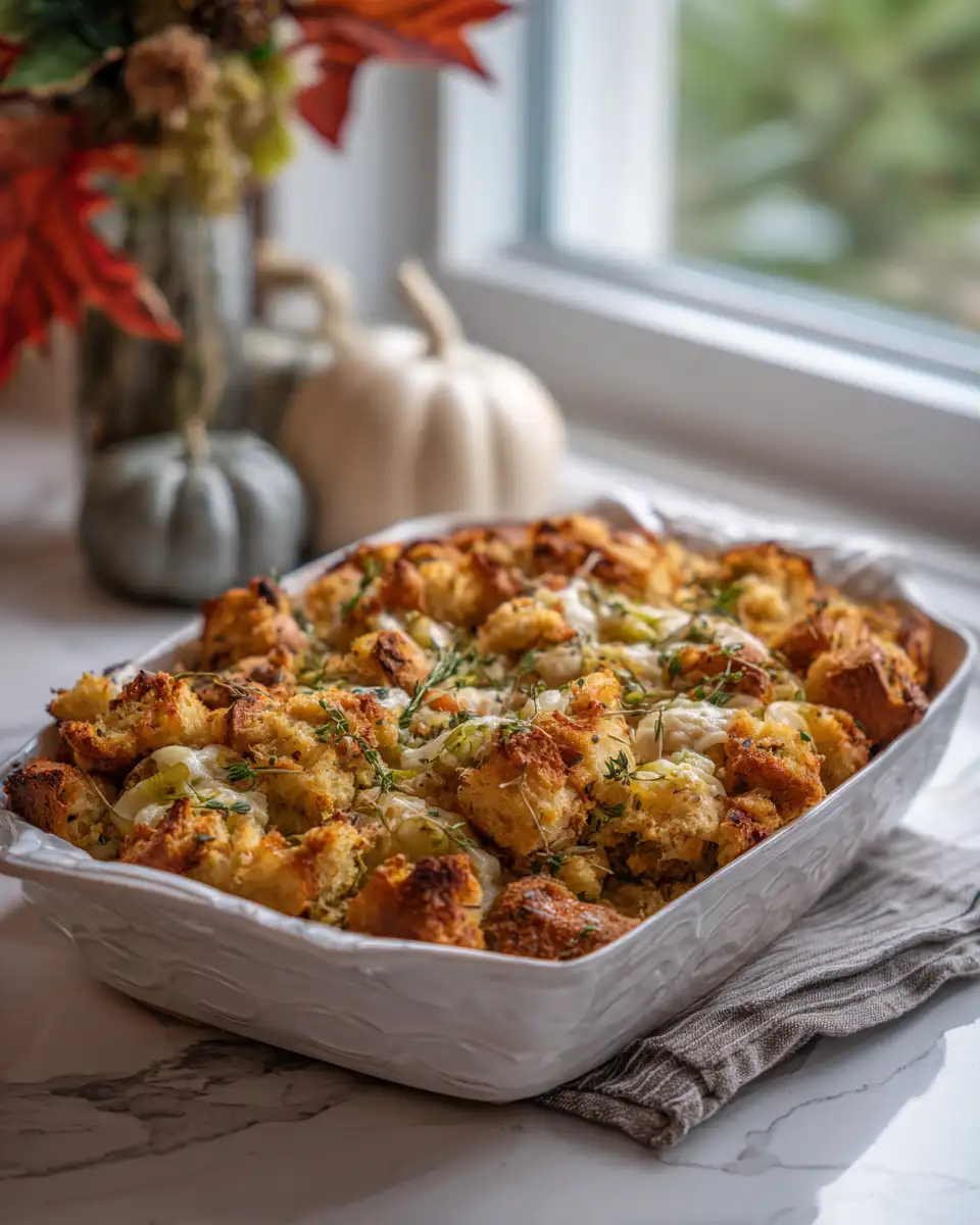 Final dish - Irresistible Cheddar Biscuit Stuffing That Will Elevate Your Holiday Feast