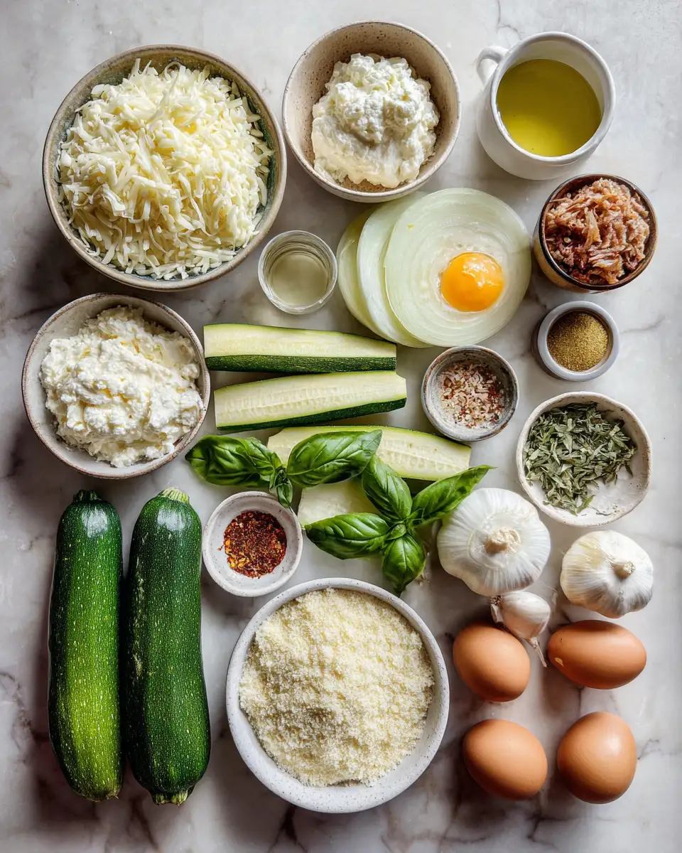 Ingredients for Ultimate Cheesy Zucchini Casserole Recipe You Have to Try