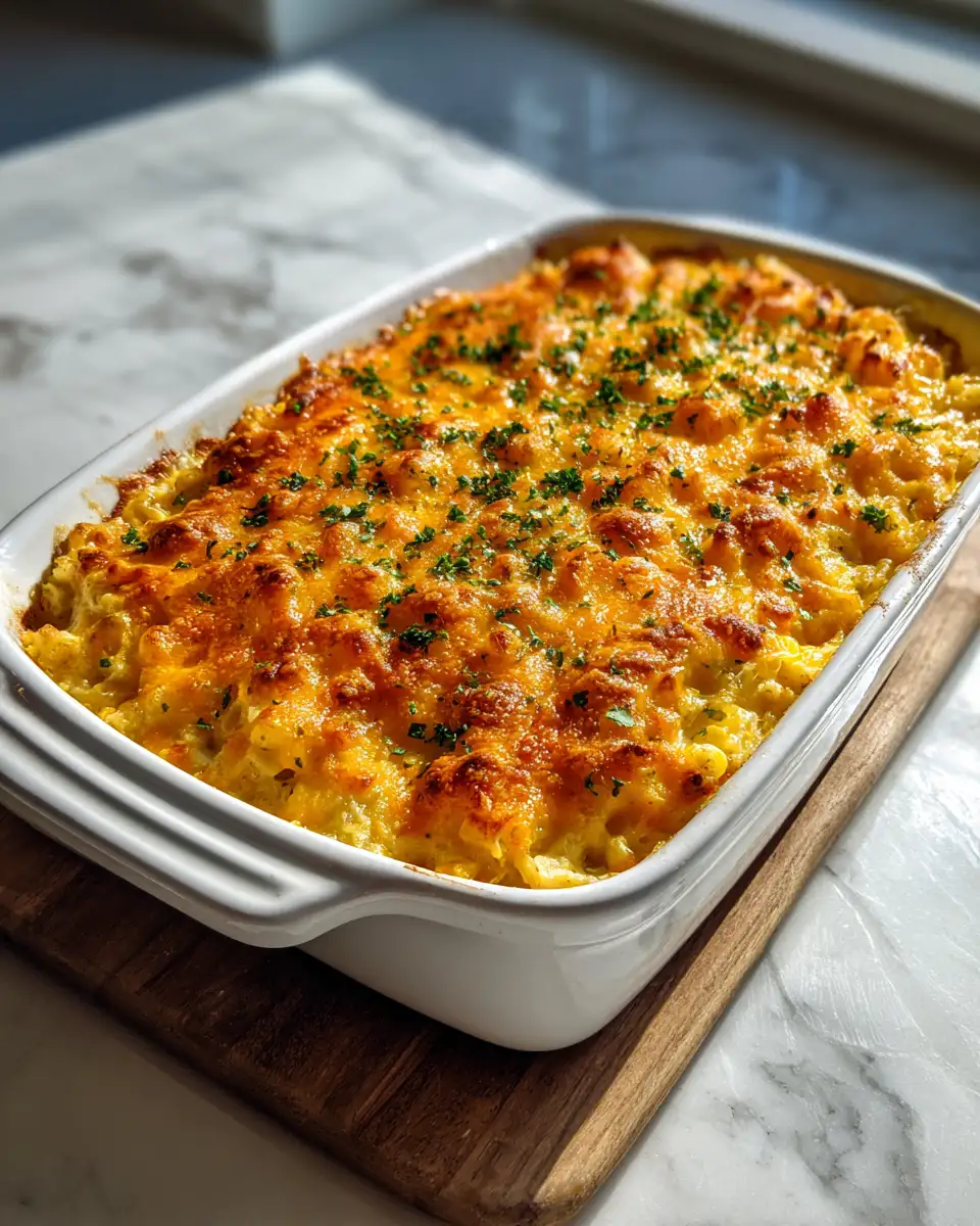 Irresistible Corn & Cheddar Casserole Recipe to Elevate Your Dinner Game - Featured Image