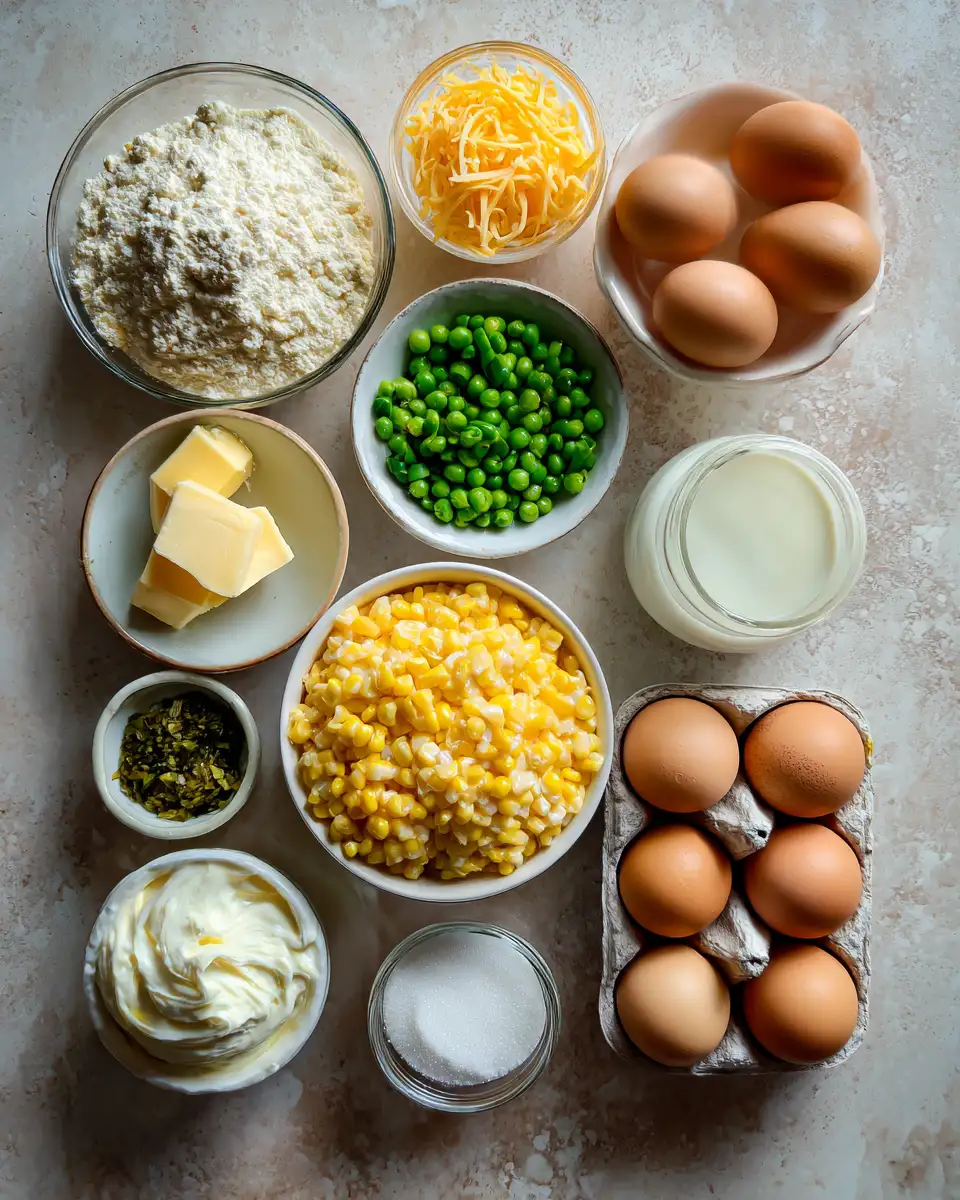 Ingredients for Irresistible Corn & Cheddar Casserole Recipe to Elevate Your Dinner Game