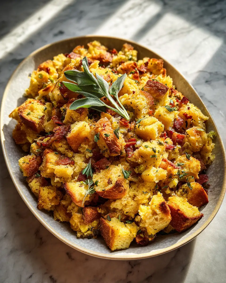 Final dish - The Ultimate Cornbread Bacon Stuffing Recipe That Will Steal the Show
