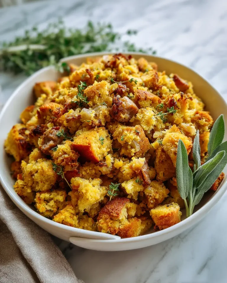 Irresistible Cornbread Sausage Stuffing Recipe That Will Steal the Show - Featured Image
