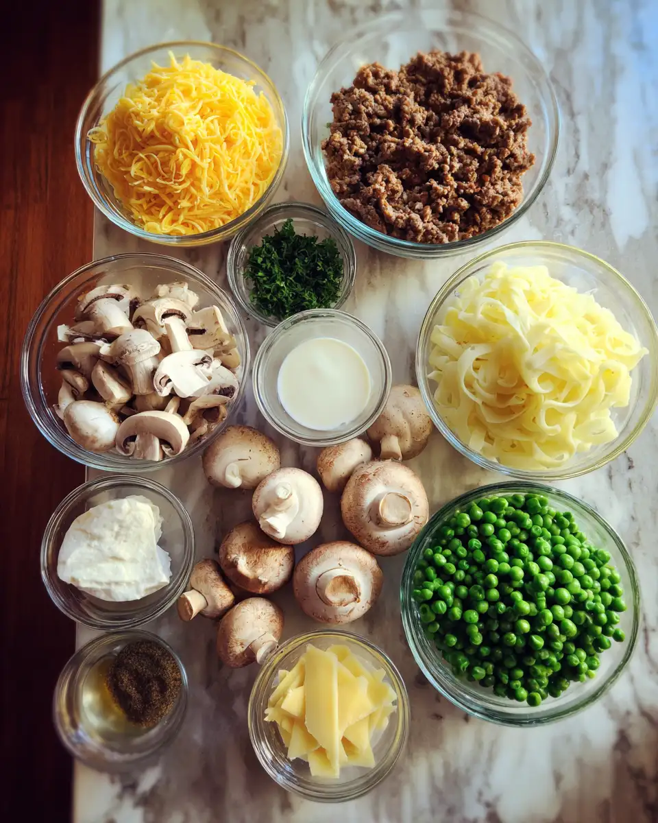 Ingredients for Dive Into Deliciousness with Creamy Layered John Wayne Casserole