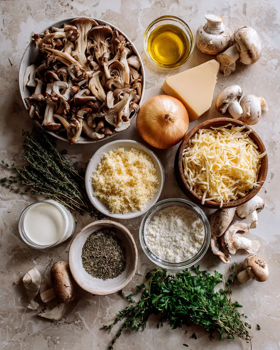 Ingredients for Ultimate Comfort Food Creamy Mushroom Herb Casserole Recipe