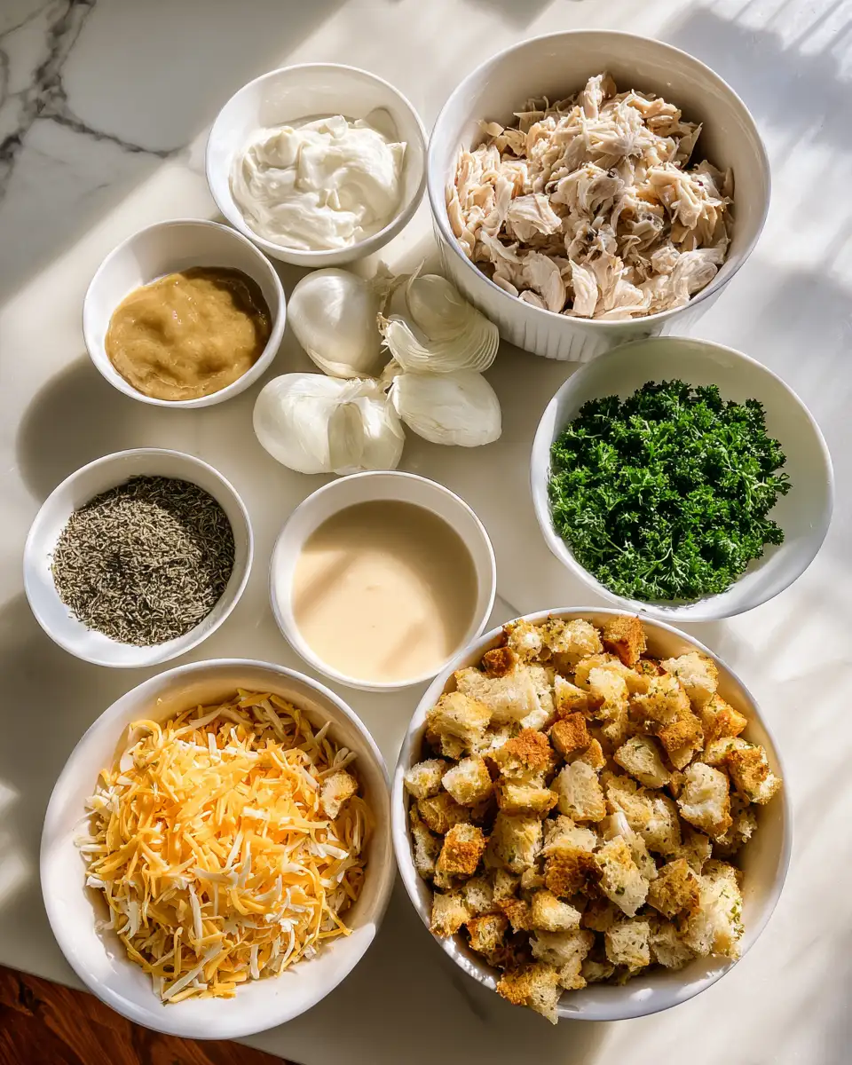 Ingredients for Dollys Chicken and Stuffing Casserole The Ultimate Comfort Food Recipe