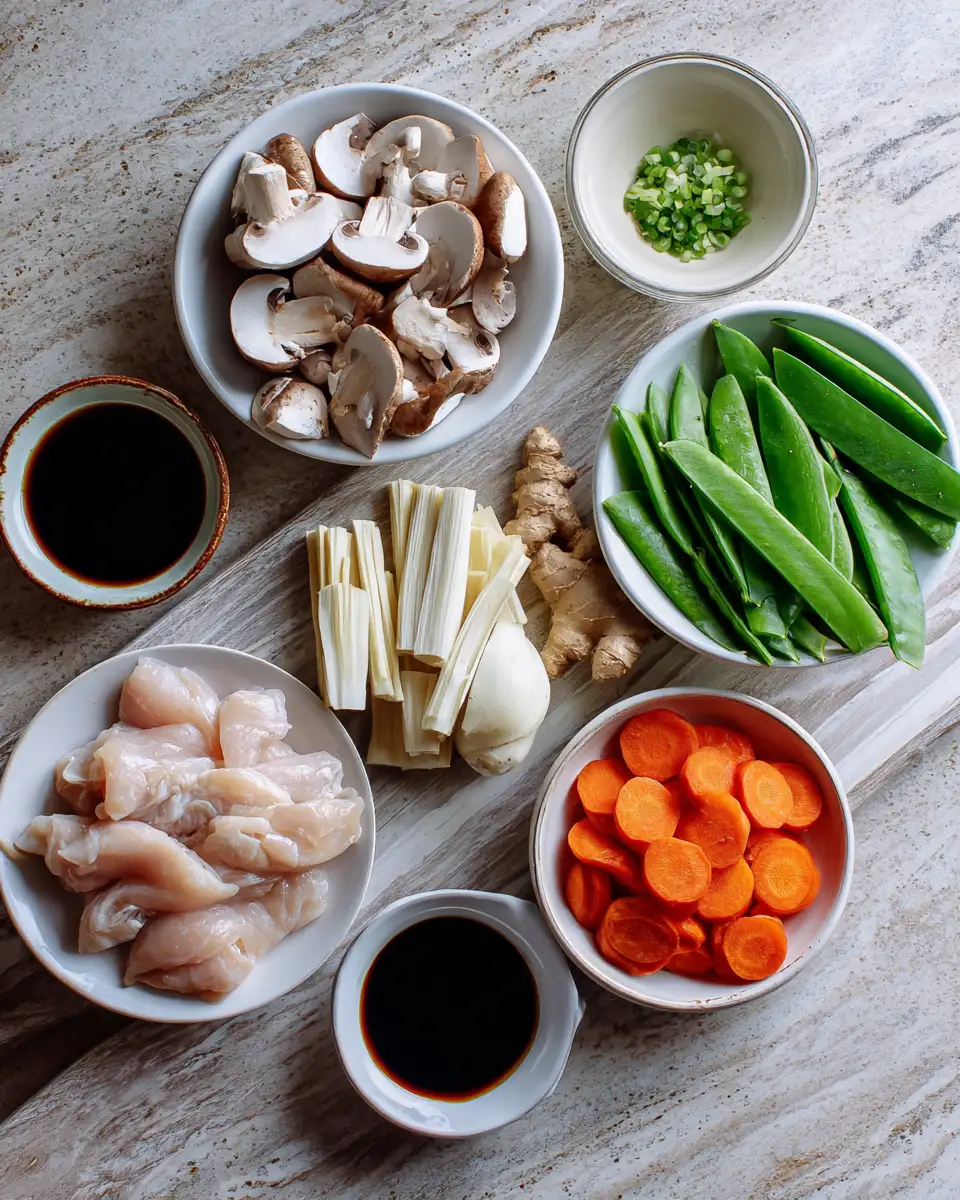 Ingredients for Easy Moo Goo Gai Pan Recipe for a Quick and Delicious Dinner