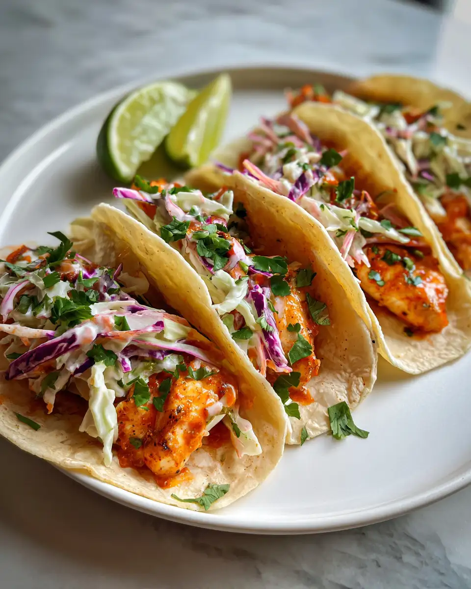 Fresh and Flavorful Fish Tacos with Zesty Cilantro Lime Slaw - Featured Image