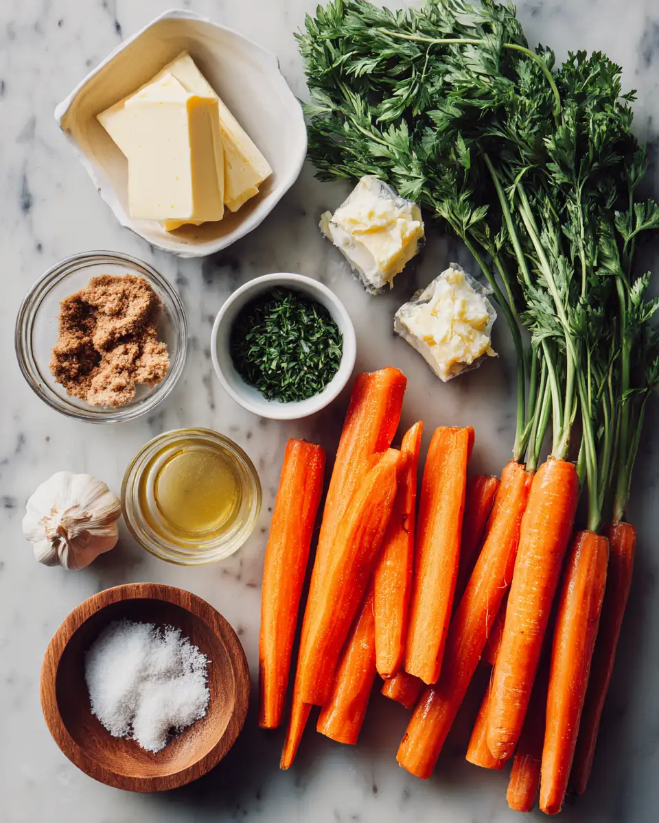 Ingredients for Sweet and Savory Delight Garlic Brown Sugar Carrots Recipe