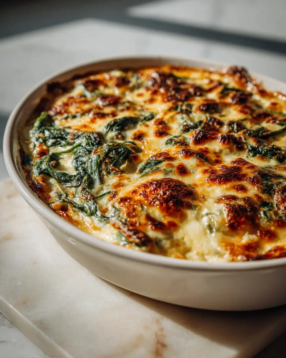 Irresistible Garlic Cream Spinach Bake Recipe You Need to Try - Featured Image
