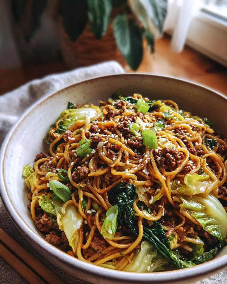 Wholesome and Flavorful Healthy Chinese Ground Beef and Cabbage Stir Fry - Featured Image