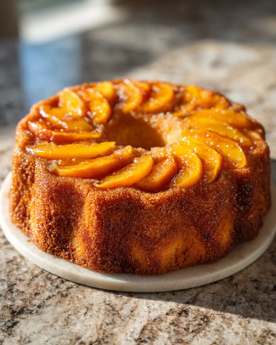 Final dish - Irresistible Homemade Peach Cobbler Pound Cake Recipe You Need to Try