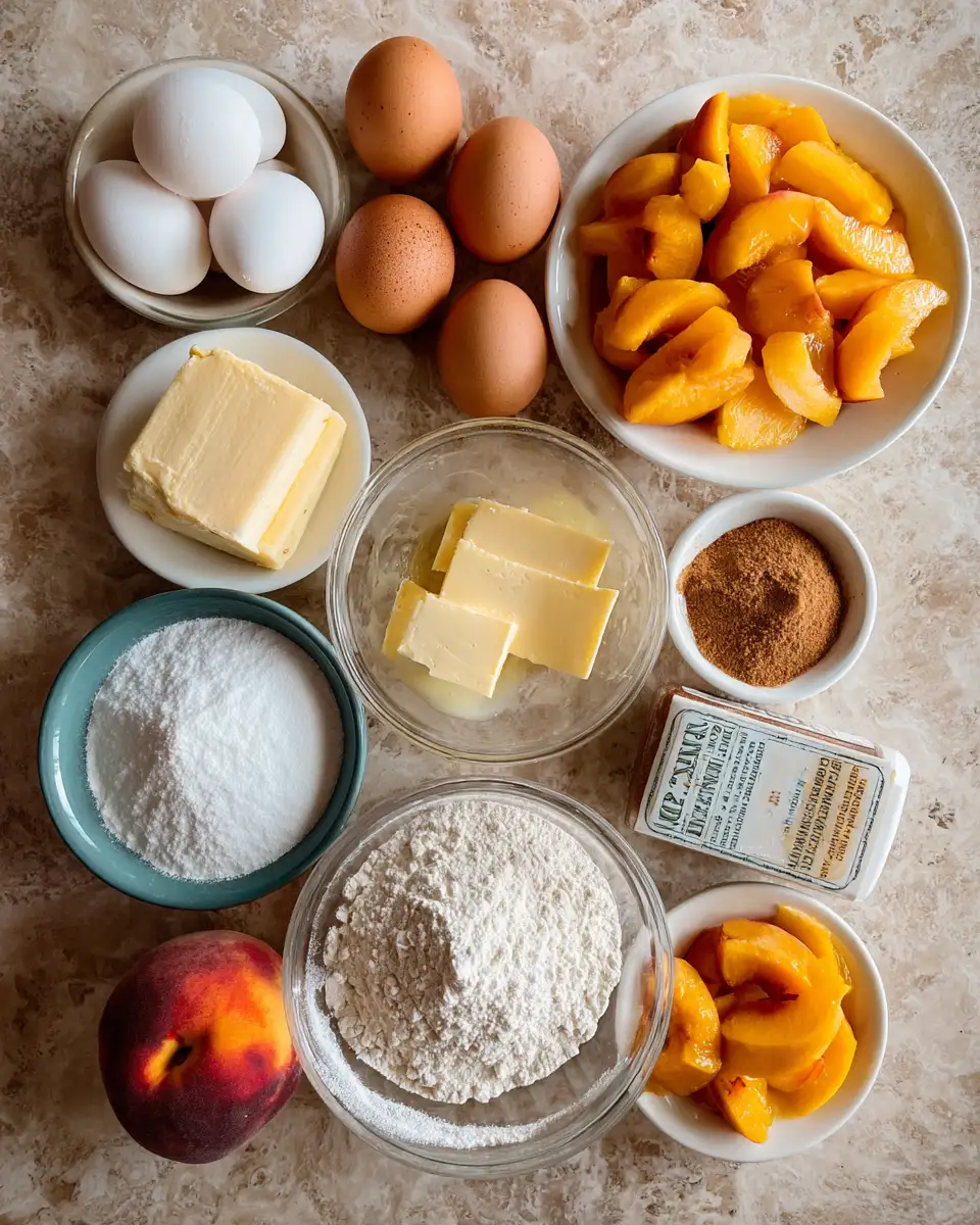 Ingredients for Irresistible Homemade Peach Cobbler Pound Cake Recipe You Need to Try