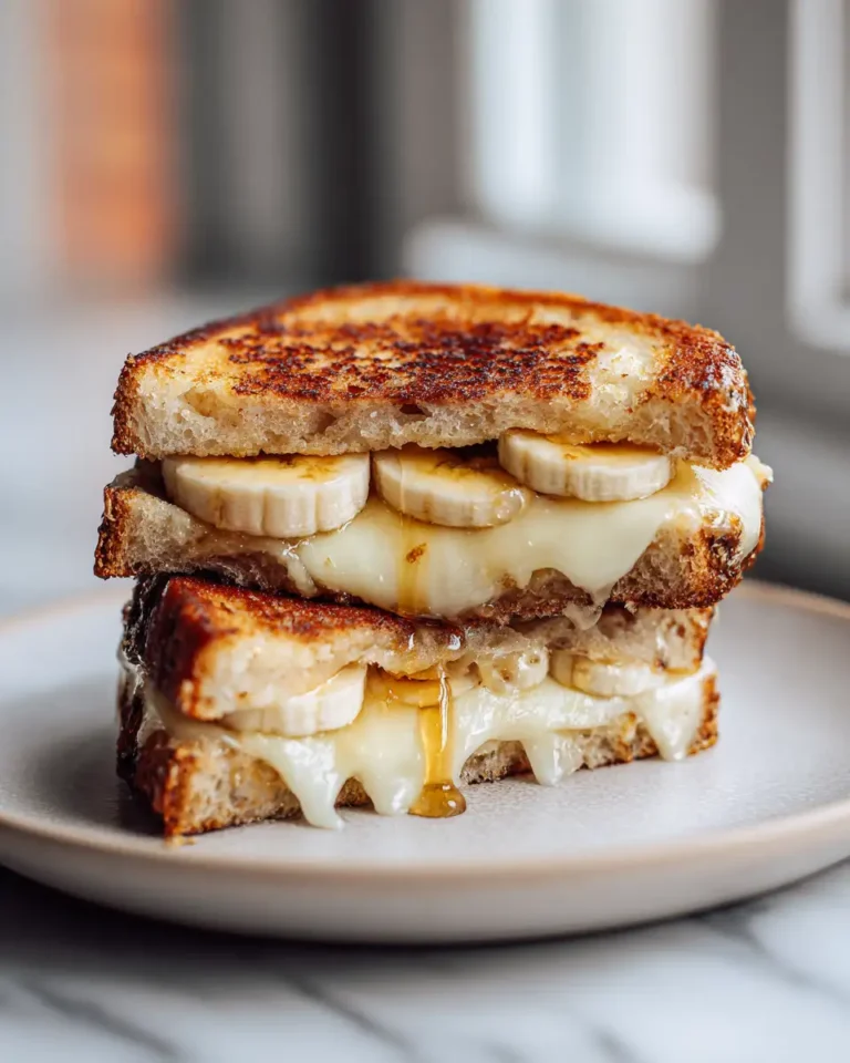 Sweet and Savory Delight Honey Banana Grilled Cheese Sandwich Recipe - Featured Image