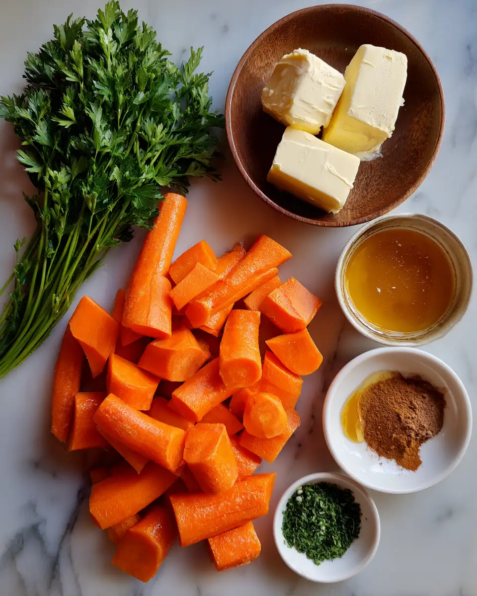Ingredients for Sweet and Spiced Delight Honey Cinnamon Carrots Recipe
