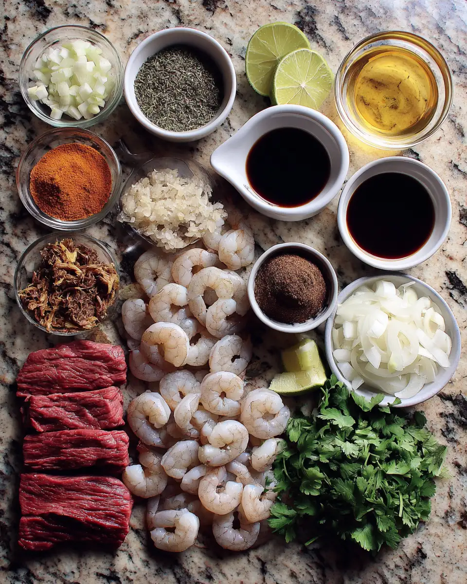 Ingredients for Savor the Bold Flavors of Jerk Steak and Shrimp Delight