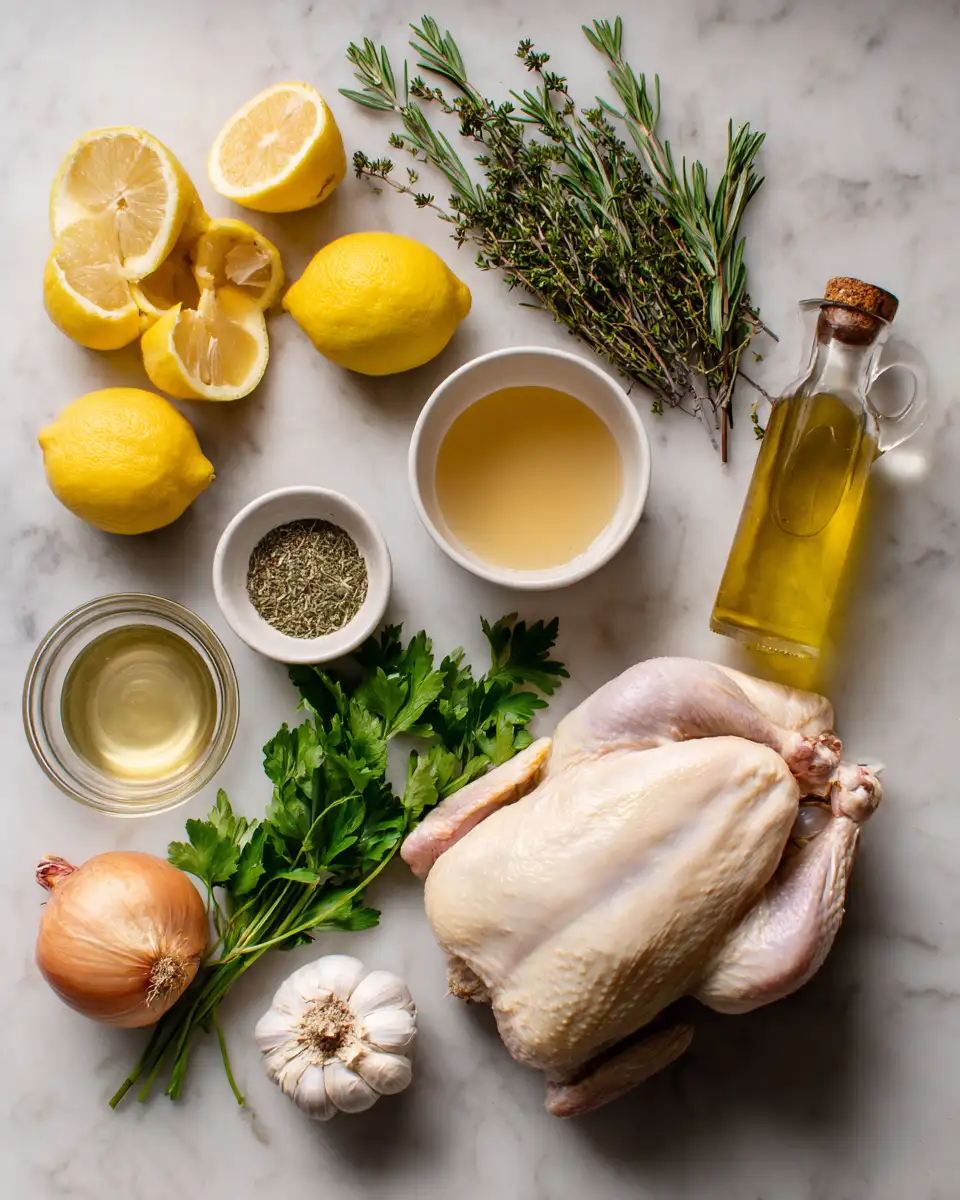 Ingredients for Zesty and Juicy Lemon Garlic Roast Chicken Recipe You Need to Try