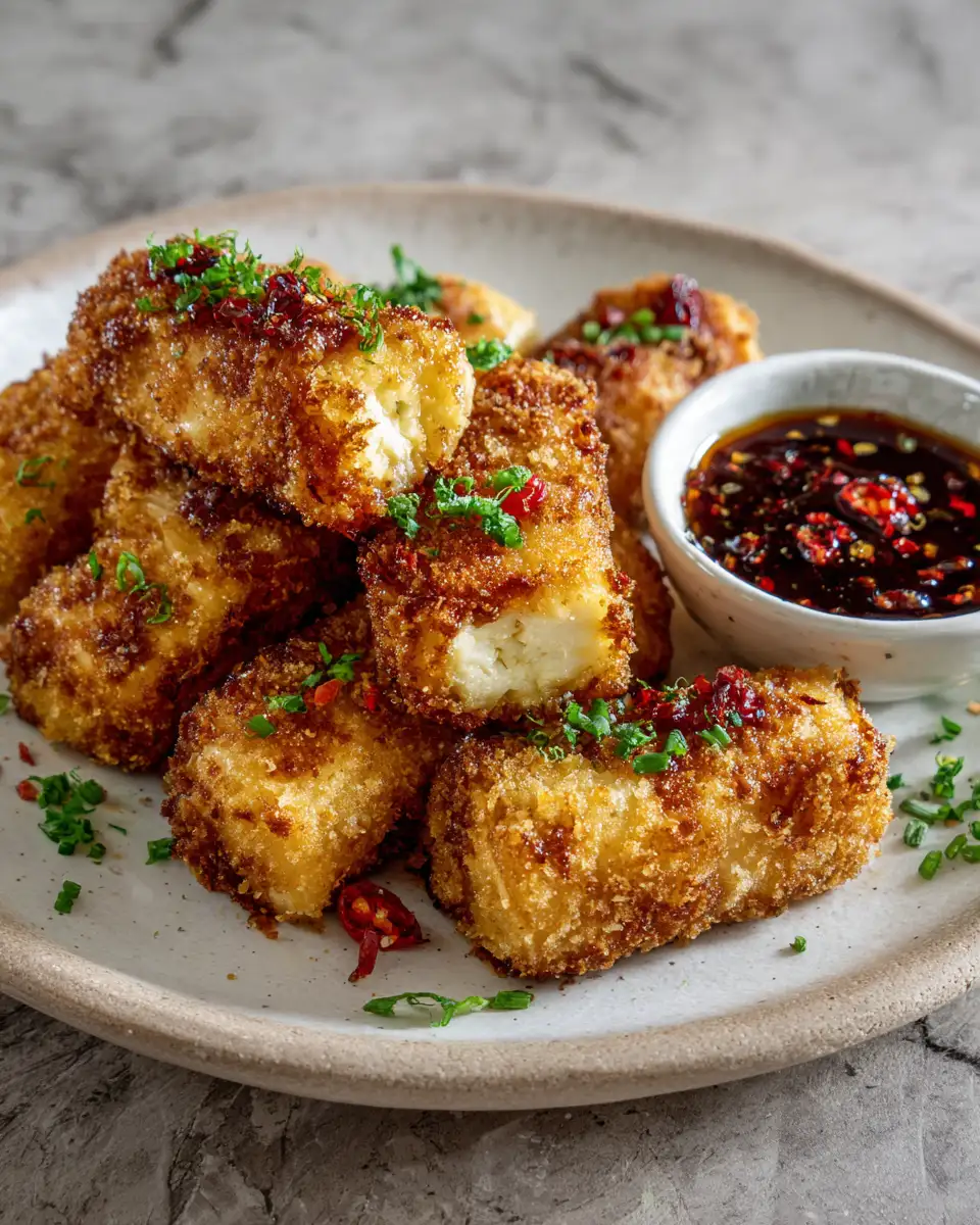 Oven Fried Feta Rolls with Chili Honey A Crispy Sweet and Spicy Delight - Featured Image