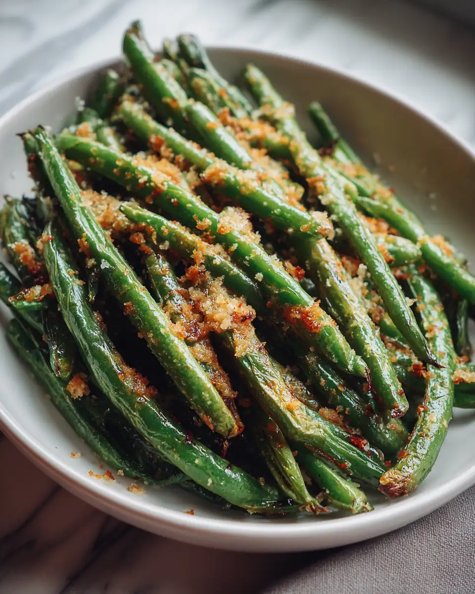 Final dish - Crispy Parmesan Roasted Green Beans Everyone Will Love