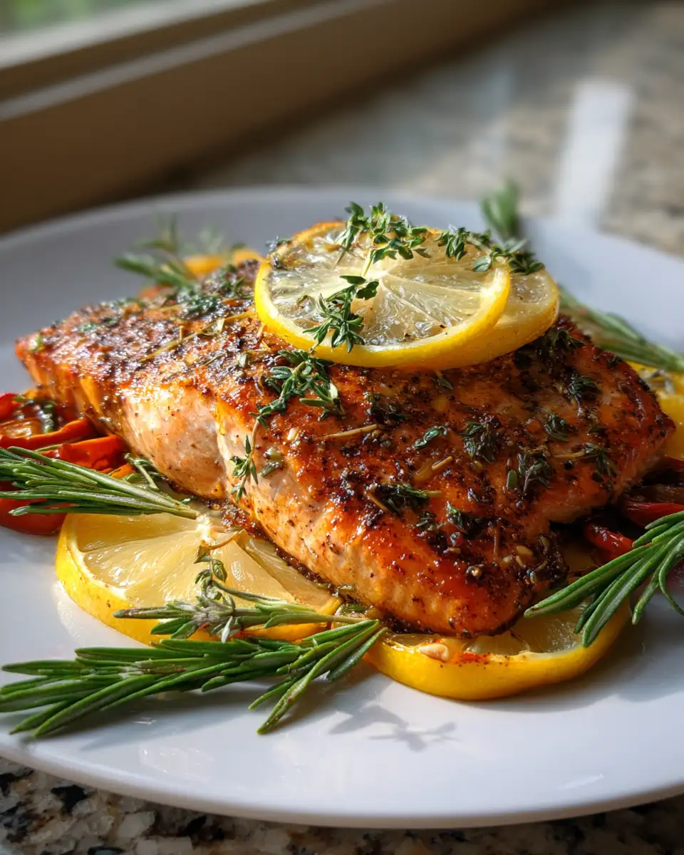 Final dish - Effortless Flavor Packed Sheet-Pan Herb Salmon Recipe