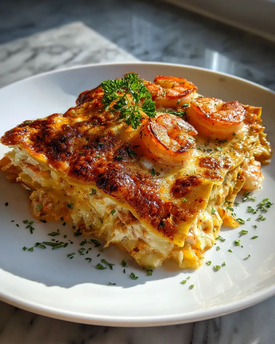 Final dish - Decadent Delight Shrimp Crab Lasagna Recipe to Savor