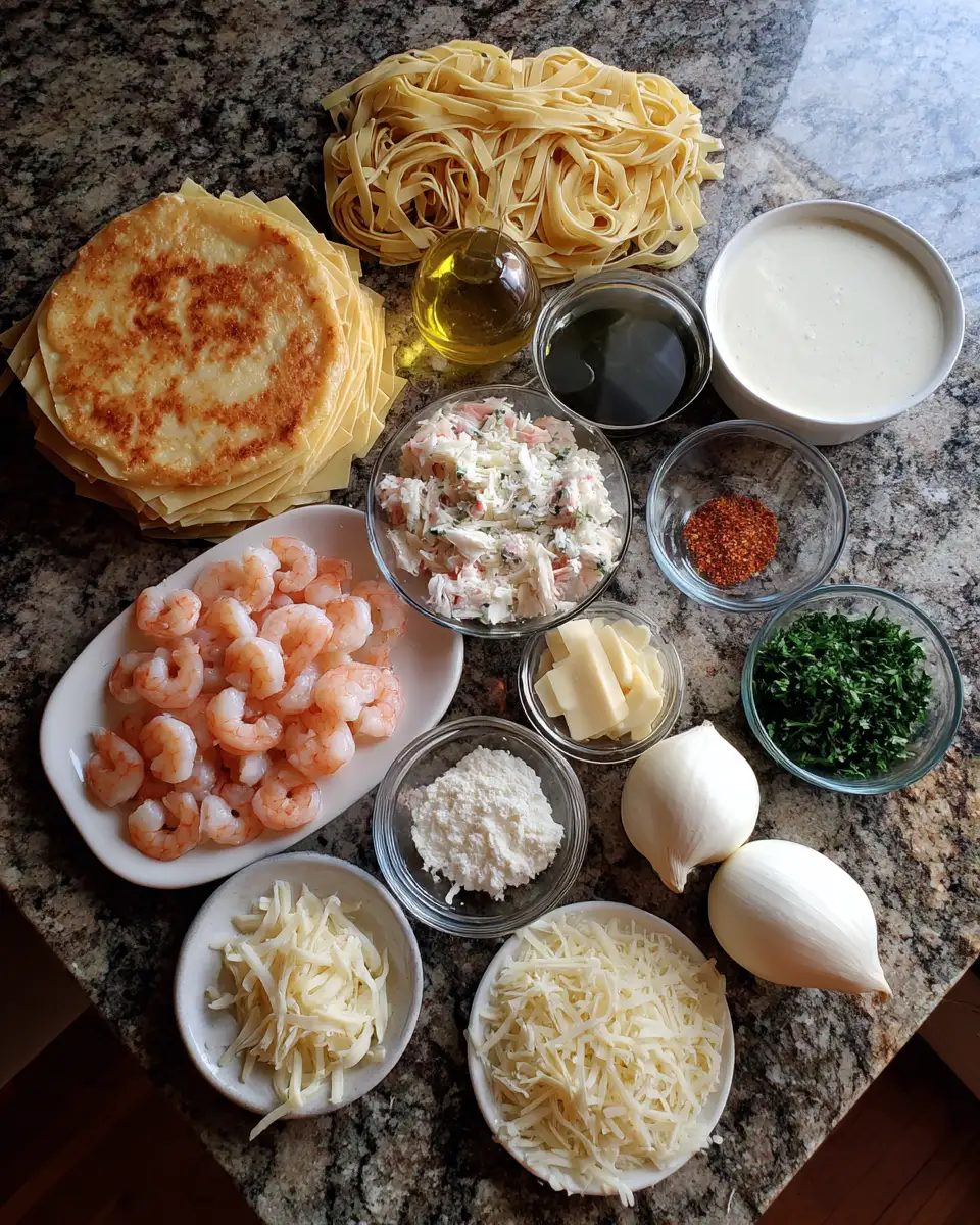 Ingredients for Decadent Delight Shrimp Crab Lasagna Recipe to Savor