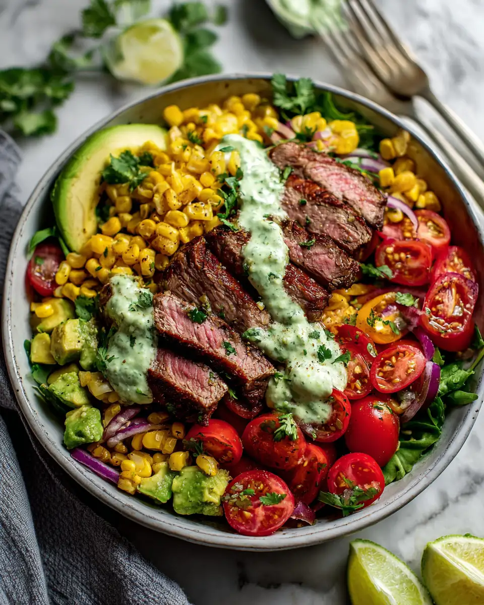 Steak Avocado Corn Bowl with Cilantro Cream A Flavor-Packed Fresh Twist - Featured Image