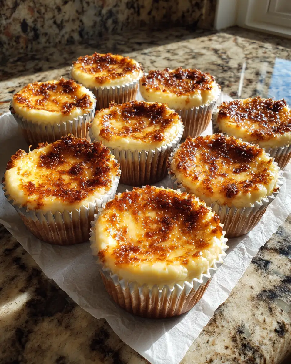 Final dish - Irresistible Vanilla Bean Crème Brûlée Cheesecake Cupcakes Recipe