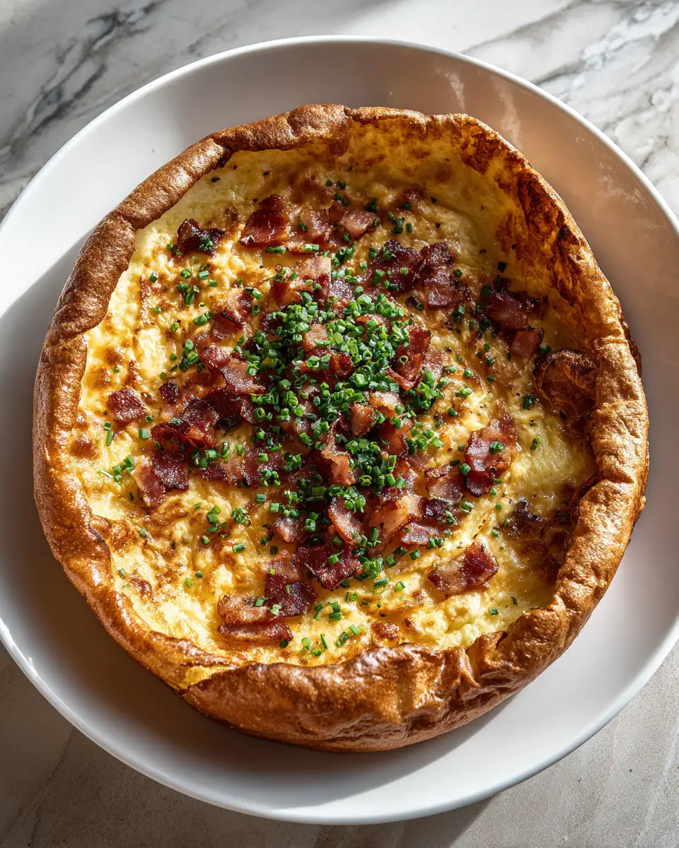 Final dish - Savory Delight Cheddar and Bacon Dutch Baby Recipe You Need to Try