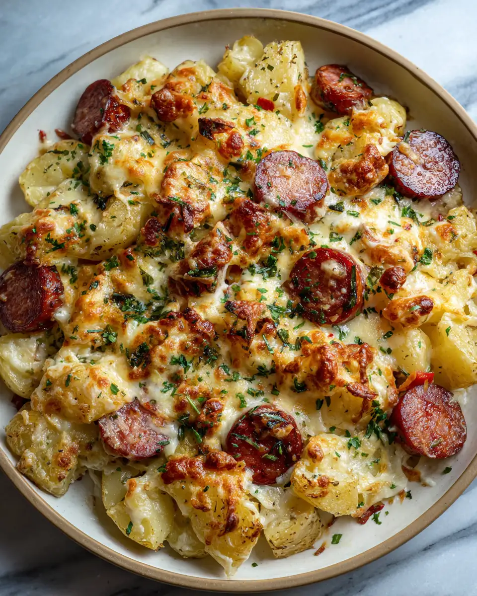 Final dish - Ultimate Cheesy Ranch Potatoes with Smoked Sausage Recipe for Flavor-Packed Comfort