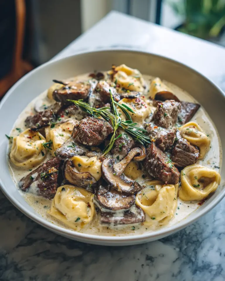 Cracked Garlic Steak Tortellini in Creamy House Sauce Recipe to Savor - Featured Image