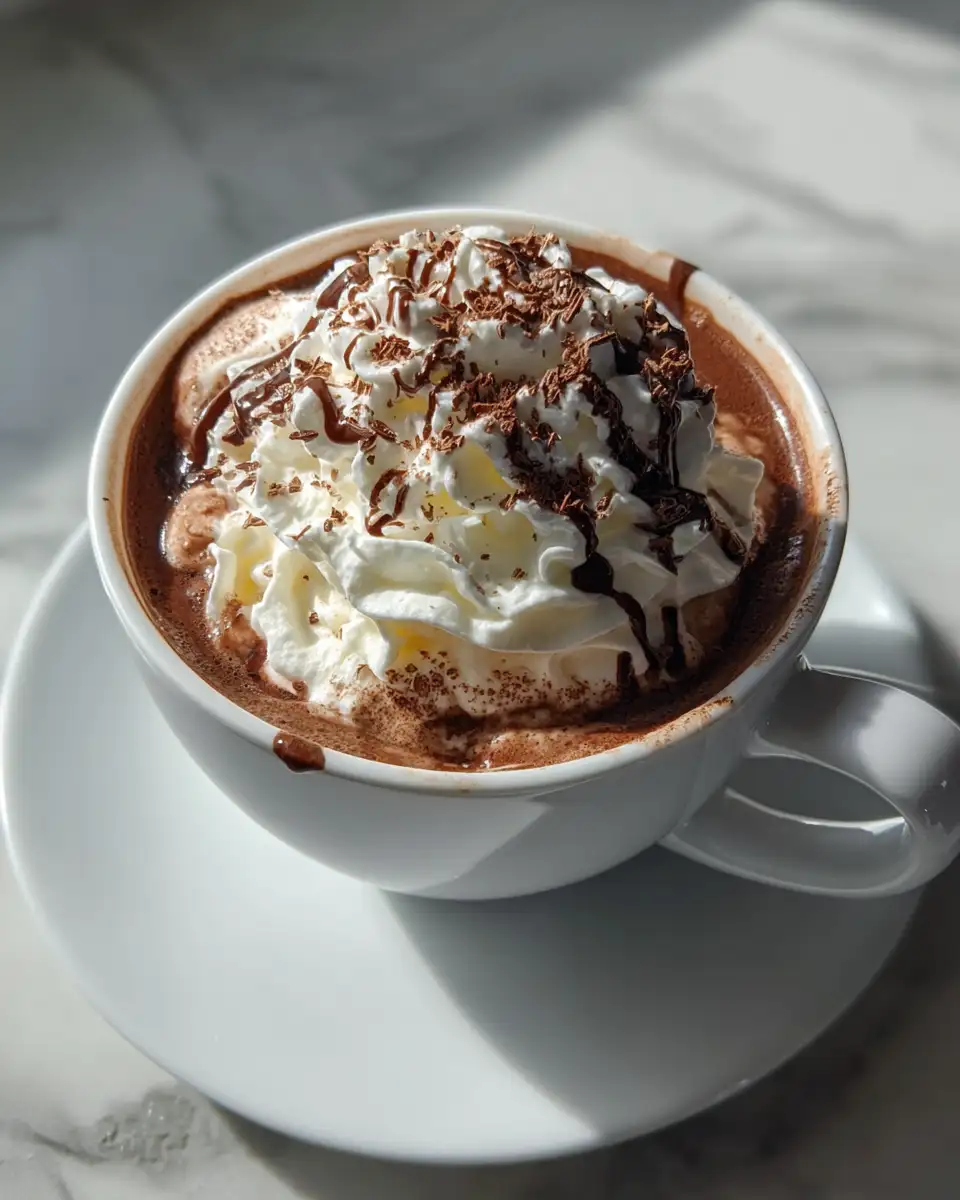 Final dish - Indulge in the Ultimate Cup of Hot Chocolate Topped with Whipped Cream