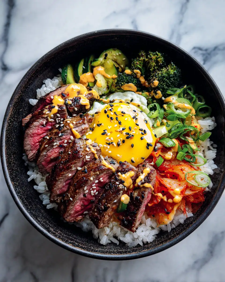 Easy Korean BBQ Steak Rice Bowls with Spicy Cream for Flavor-Packed Weeknight Meals - Featured Image