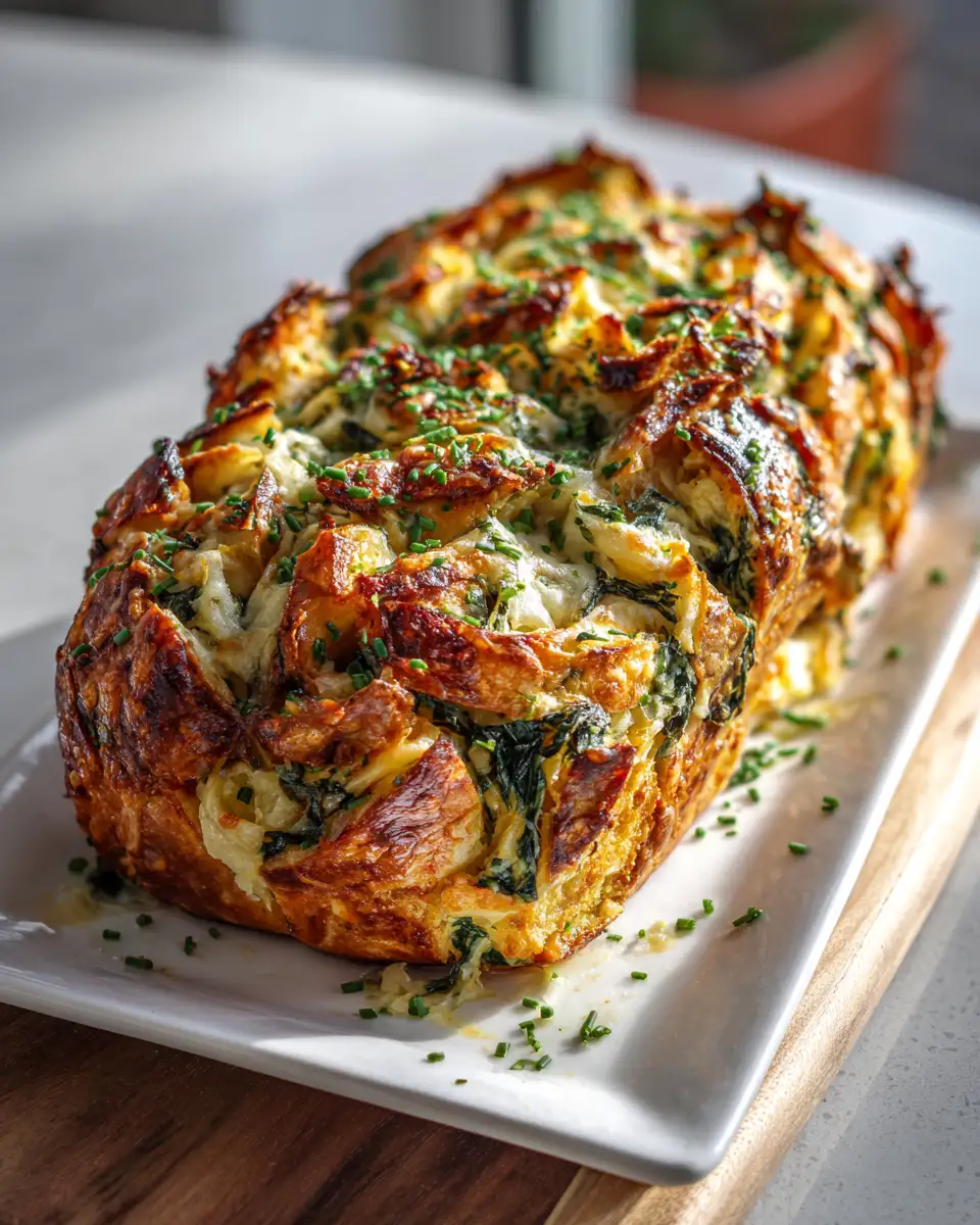 Irresistible Festive Spinach Artichoke Pull Apart Bread Recipe to Wow Your Guests 5 Final dish - Irresistible Festive Spinach Artichoke Pull Apart Bread Recipe to Wow Your Guests