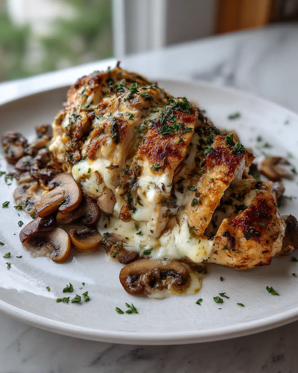Final dish - Irresistible Gouda and Mushroom Stuffed Chicken Recipe You Need to Try