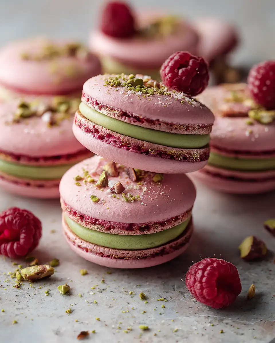 Irresistible Raspberry Pistachio Macarons That Will Delight Your Taste Buds 7 Final dish - Irresistible Raspberry Pistachio Macarons That Will Delight Your Taste Buds