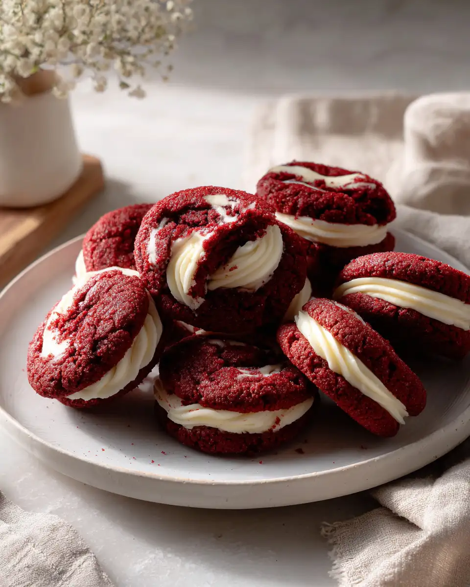 Irresistible Red Velvet Thumbprint Cookies with Cream Cheese Filling - Featured Image