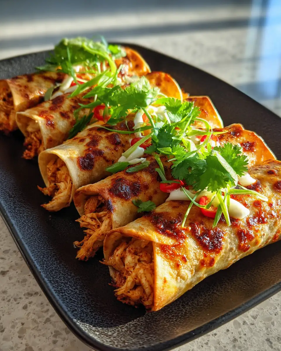 Fiery Flavor Explosion Spicy Hatch Chili Chicken Taquito Rolls - Featured Image