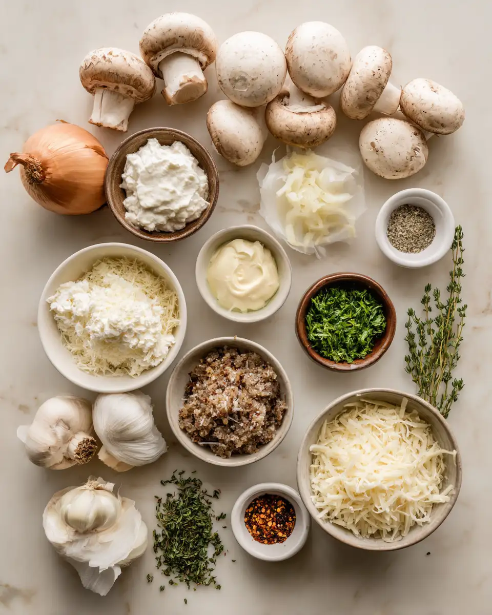 Ingredients for Irresistible Stuffed Mushroom Dip Recipe Everyone Will Love
