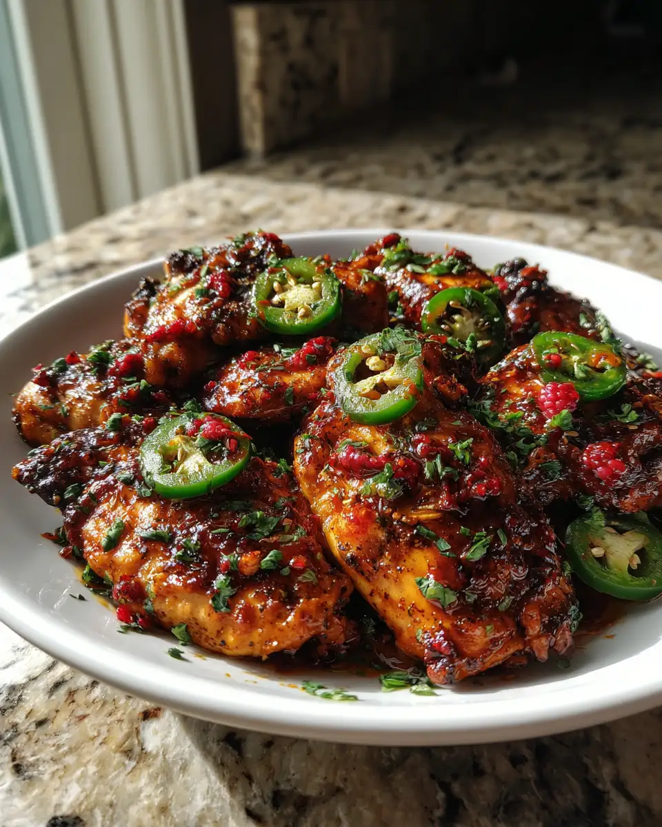 Sweet and Spicy Jalapeño Raspberry Chicken Recipe That Will Ignite Your Taste Buds 7 Final dish - Sweet and Spicy Jalapeño Raspberry Chicken Recipe That Will Ignite Your Taste Buds