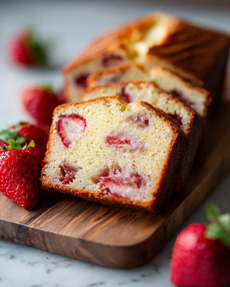 Irresistibly Moist Sweet Strawberry Pound Cake Recipe - Featured Image